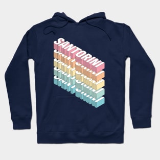 Santorini 3D typgraphy rainbow Hoodie